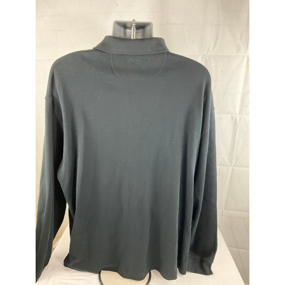 Men's Bobby Jones Black Long Sleeve Polo Shirt XXL with Eagles Logo - Picture 3 of 3
